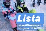 Lista zakwalifikowanych na obóz- Zakopane 2020
